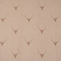 SCHÖNER LEBEN. Tischläufer Jacquard Hirschkopf Geweih beige hellbraun