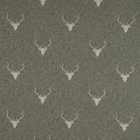 Kissenhülle Jacquard Hirschkopf Geweih grün beige von SCHÖNER LEBEN. 