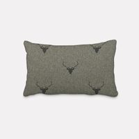 Kissenhülle Jacquard Hirschkopf grün dunkelgrün SCHÖNER LEBEN.