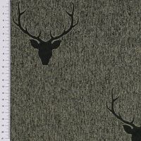 Tischläufer Jacquard Hirschkopf grün dunkelgrün SCHÖNER LEBEN.