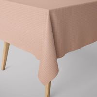 Tischdeckenstoff besch. Baumwolle Enduit Gitter Karo beige 1.45m