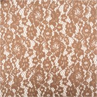 Detailaufnahme von brauner Spitzenmustertextur mit floralem Design in dichter Wiederholung.