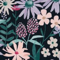 Baumwolljersey Jerseystoff Digitaldruck Blumen schwarz bunt 1.40m br