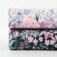 Baumwolljersey Jerseystoff Digitaldruck Blumen schwarz bunt 1.40m br