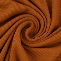 Baumwolljersey Jerseystoff Rib Jersey Rippenstruktur uni 1.45m Breite braun