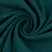 Baumwolljersey Jerseystoff Rib Jersey Rippenstruktur uni 1.45m Breite petrol