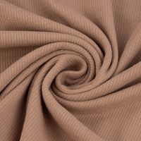 Baumwolljersey Jerseystoff Rib Jersey Rippenstruktur uni 1.45m Breite taupe