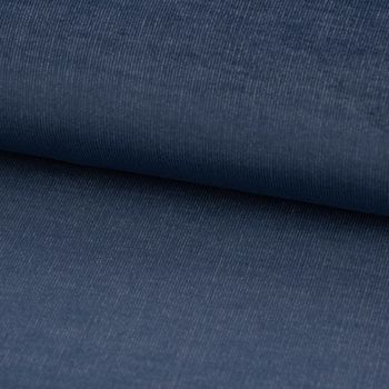 Cord Babycord Jeans Bekleidungsstoff Dekostoff uni jeansblau 1.36m