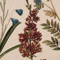 Dekostoff BW Halbpanama Leinenlook Sommerblumen natur bunt 1.40m Br