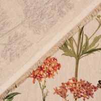 Dekostoff BW Halbpanama Leinenlook Sommerblumen natur bunt 1.40m Br