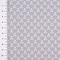 Baumwollstoff Mini Totenköpfe grau 1.45m Breite