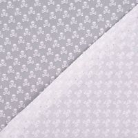 Baumwollstoff Mini Totenköpfe grau 1.45m Breite
