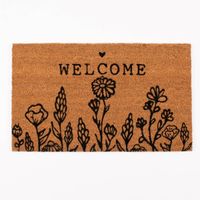 Clayre & Eef Fußmatte Welcome Wiesenblumen Kokosnussfaser 75x45x1cm