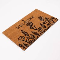Clayre & Eef Fußmatte Welcome Wiesenblumen Kokosnussfaser 75x45x1cm