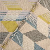 Polsterstoff Dekostoff Flachgewebe Mira Rechtecke schräg beige blau