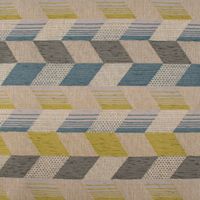 Polsterstoff Dekostoff Flachgewebe Mira Rechtecke schräg beige blau