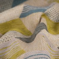 Polsterstoff Dekostoff Flachgewebe Mira Rechtecke schräg beige blau