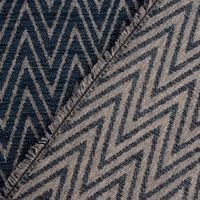 Polsterstoff Dekostoff Flachgewebe Mira Chevron dunkelblau hellgrau 1.40m