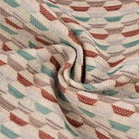 Polsterstoff Dekostoff Jacquard Mira Hexagon beige rot türkis 1.4m