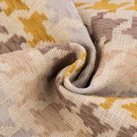 Polsterstoff Dekostoff Jacquard Mira Hahnentritt beige gelb 1.40m breit
