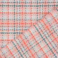 Polsterstoff Dekostoff Flachgewebe Victoria Karo rosa türkis 1.40m