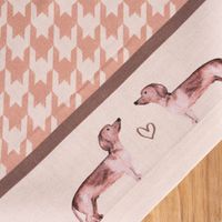 Clayre & Eef Tischdecke Hahnentritt Dackel beige 100x100cm