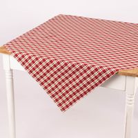 Clayre & Eef Mitteldecke Wende-Tischdecke Karo Hirsche beige 100x100cm