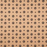 Outdoorstoff polsterfähig Pawprints Hundepfoten beige schwarz 1.60m br