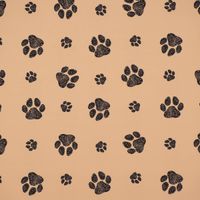Outdoorstoff polsterfähig Pawprints Hundepfoten beige schwarz 1.60m br