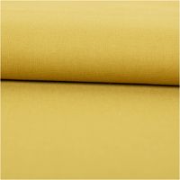 Canvas Baumwollstoff Waterproof wasserabweisende Ausrüstung uni curry-gelb 1,40m Breite Nahaufnahme eines gelben Stoffes mit feiner Webstruktur, liegend gefaltet.