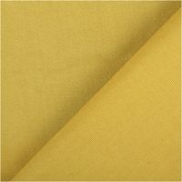 Canvas Baumwollstoff Waterproof wasserabweisende Ausrüstung uni curry-gelb 1,40m Breite Nahaufnahme des gelben Stoffes mit feiner Webstruktur in diagonaler Anordnung.