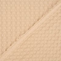 Waffelpique soft Waffelstoff Baumwolle uni sand 1.35m Breite