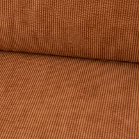 Cordstoff Bubble mit Plüsch Rückseite Doubleface rost ecru 1.45m Br
