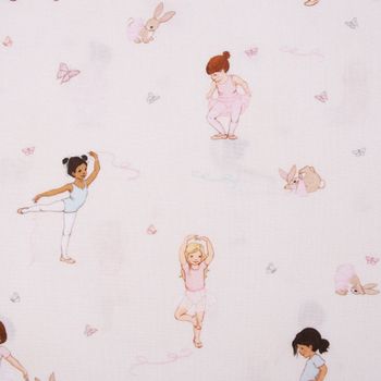 Belle & Boo Bio Baumwollstoff Popeline Ballet creme rosa 1.46m Breite