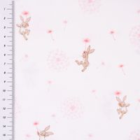 Belle & Boo Bio Baumwollstoff Popeline Dandelion weiß rosa 1.46m Breit