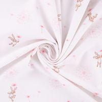 Belle & Boo Bio Baumwollstoff Popeline Dandelion weiß rosa 1.46m Breit