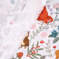 Belle & Boo Bio Popeline Midnight Forest weiß grün rosa 1.46m Breite