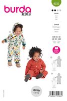 85234-Burda-Schnittmuster-9232-Kinder-Overall-9232-SB-EU.jpg Schnittmuster burda kids 2 Kinder mit verschiedenen Overalls in orange und weiß mit buntem blättermuster