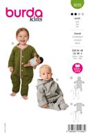 Burda kids schnittmuster Mädchen und junge kleinkind und baby in overalls in verschiedenen Designs