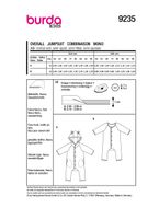 85236-Burda-Schnittmuster-9235-Kinder-Overall-9235-back-envelope-EU.jpg Rückseite burda schnittmuster für Kinder mit Umrechnungstabelle, Inhaltsbeschreibung und benötigtes Material