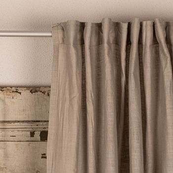 Bio Gardine Vorhangschal aus Bio Baumwolle und Leinen Leinenstruktur  einfarbig taupe 140x270cm