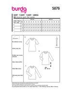 Burda Schnittmuster 5876 Damen Shirt Details
