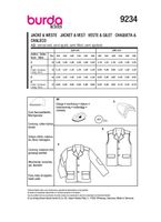 Burda Schnittmuster 9234 Kinder Jacke Weste Details