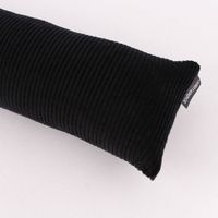 Zugluftstopper aus Cord in Schwarz, rechtes Ende mit Tag und unterer Naht , Länge 80cm