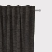 Thermovorhang Verdunkelung Kälteschutz anthrazit 245cm von SCHÖNER LEBEN., aufgehängt mit Smokschlaufenband auf einer Stange, rechter Rand
