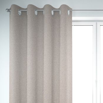Thermovorhang Verdunkelung Kälteschutz Doppelgewebe Easy Care hellgrau meliert 245cm oder Wunschlänge von SCHÖNER LEBEN. , Aufhängung: Ösen
