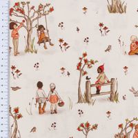 85405-Belle-und-Boo-Bio-Baumwollstoff-Popeline-Autumn-Apple-Orchard-beige-bunt-1-46m-Breite-KW31-2023-227120Capture0007.jpg Baumwollstoff mit nostalgischem Motiv, daneben ein Maßband