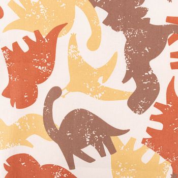 Kinderstoff Baumwollstoff Webware Dinou Dinosaurier ecru braun 1,47m Breite