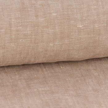 Leinenstoff Reinleinen 100% Linnen Georgio uni camel beige meliert 1,47m Breite