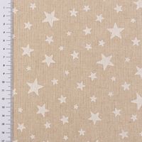 Weihnachtsstoff Dekostoff Halbpanama Leinenlook Basic Star Sternchen natur weiß 1,40m Breite